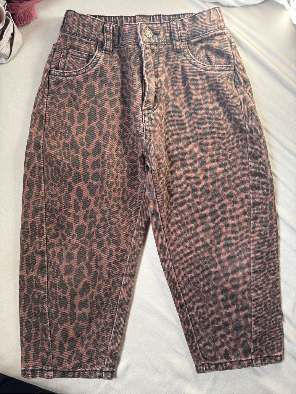 Rylee + Cru Brown and Black Leopard Print Kids Jeans